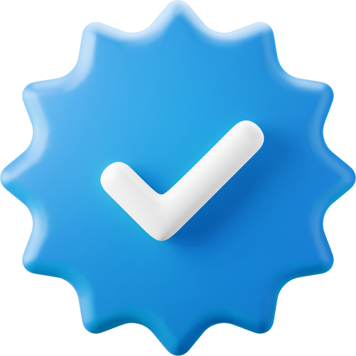 checkmark verified profile account social media 3d icon